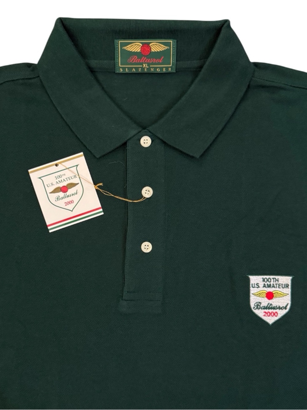 Vintage NWT Slazenger Baltusrol Golf Polo Shirt XL Green 2000 100th US Amateur